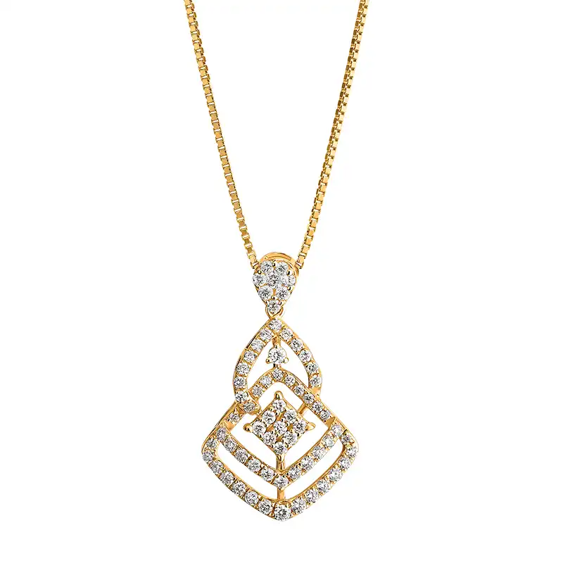 Two tier, drop & rhombus shaped Pendant Set